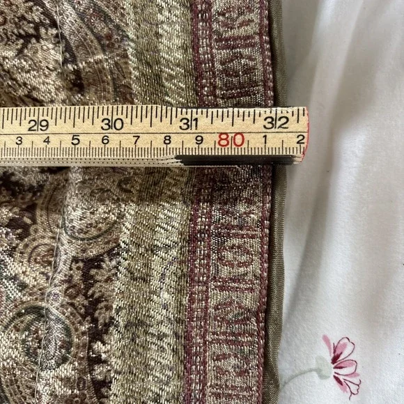 Croscill Pillow Shams Tangier King Damask Stripe Bronze Burgundy Rich Set Of 2 - Picture 9 of 12